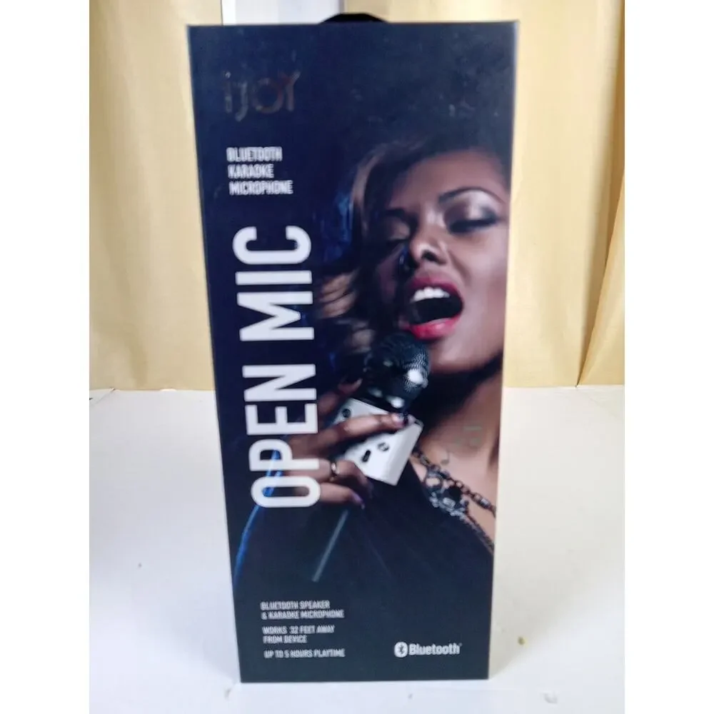 iJoy OPEN MIC Bluetooth Speaker & Karaoke Microphone Up To 5 Hr Playtime NEW